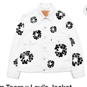 Denim Tears Jean Jacket White and Black Men's XL